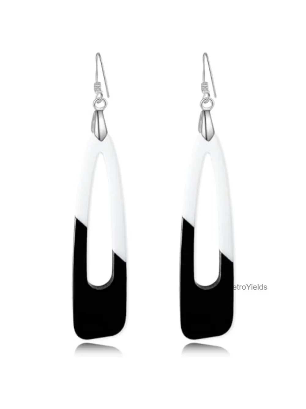 Acrylic Dangle Earrings Women Trendy Long Water Drop Two Tone Geometric